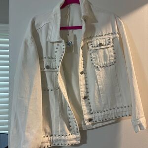 Studded White Denim Jacket